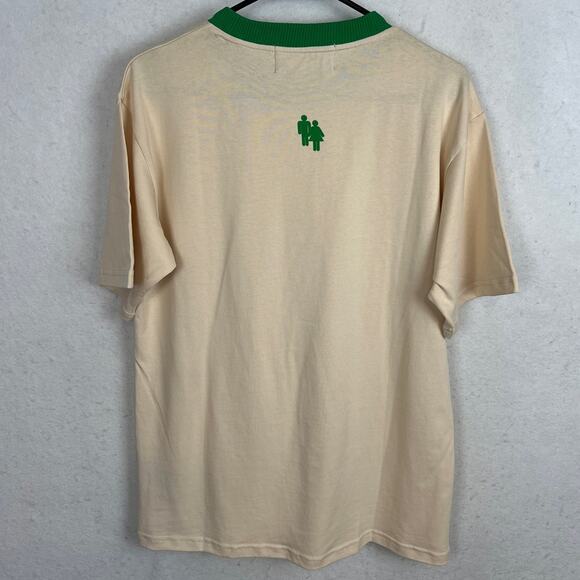 HOMME + FEMME Streetwear Unisex Cotton T-Shirt Sand and Green Size S NWOT - Picture 2 of 9